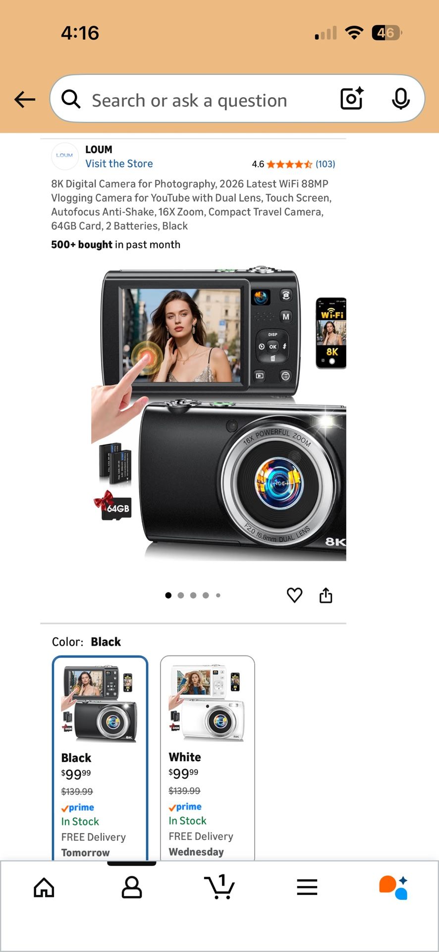 Brand New Unopened Box 8K Digital Vlogging Camera Wifi 88MP