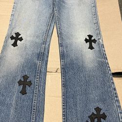 Ashinichi Vintage Chrome Hearts: Levi's Cross Patch Jeans