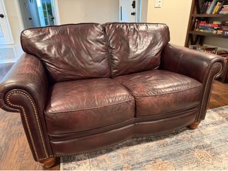 Leather loveseat