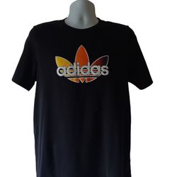 Adidas men's black short sleeve graphic t-shirt size M 