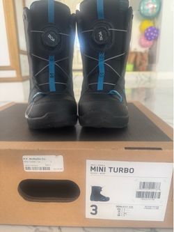 K2 Mini Turbo Kids Snowboard Boots + Bindings – Size 3