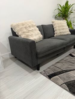 Dark Gray Fabric Sectional Sofa