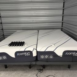 Split King Adjustable Bed With Serta Icomfort Mattresses