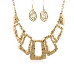 Gold Plated Abstract Geometric Jewelry Set 