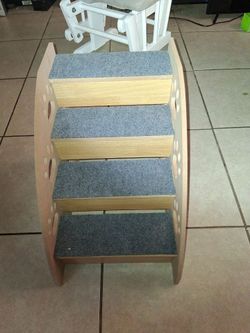 Wooden Pet Stairs with Carpet Steps