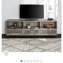 Walker Edison Modern Slatted Wood TV Stand 