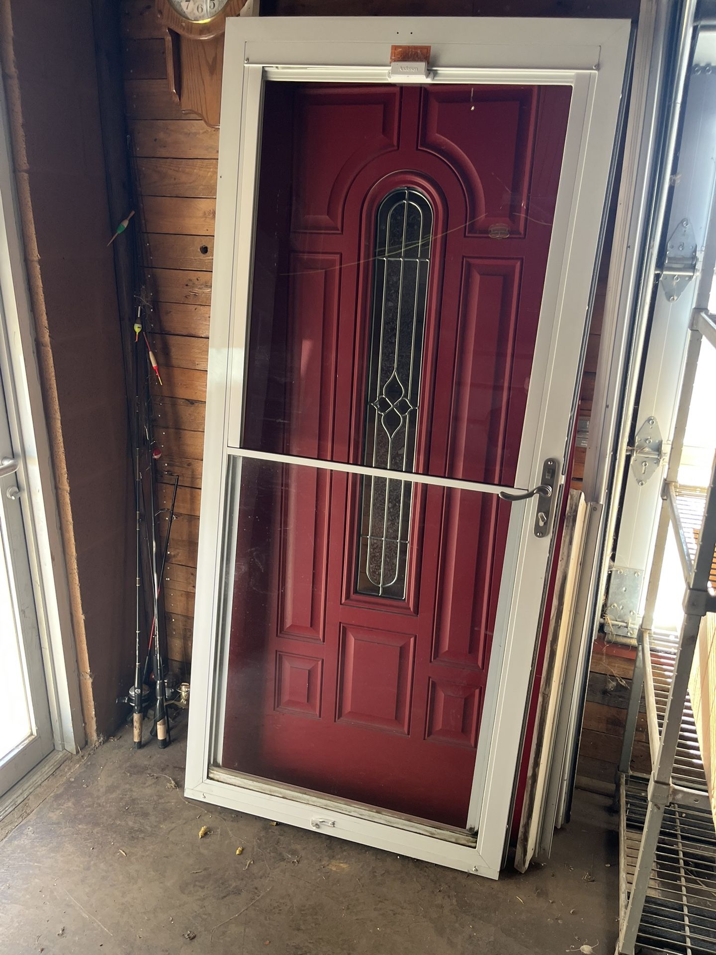 Anderson 35 3/4 in. x 77 9/16 in. White left-Hand/Outswing Full View Retractable Aluminum Storm