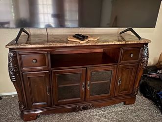 Dark Wood with Marble Top