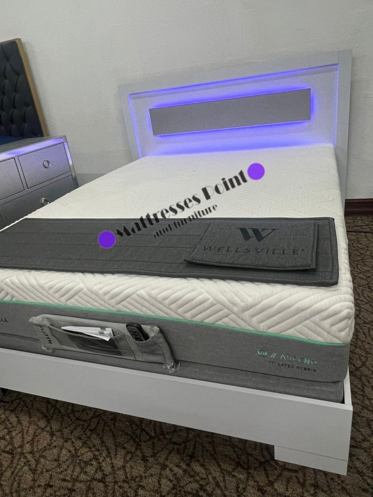 BED FRAME QUEEN SIZE BEAUTIFUL LED LIGHTS 🆕OFFER TIME LIMITED (ONLY THE BED) 👈