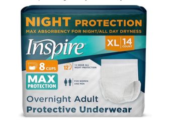 Inspire Overnight Adult Protective Underwear XL 14-Count