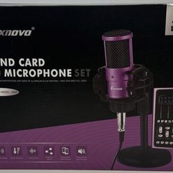 Foxnovo Sound card and Microphone Set Purple