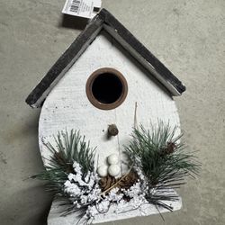 New 10” wood birdhouse home garden decor gift Christmas