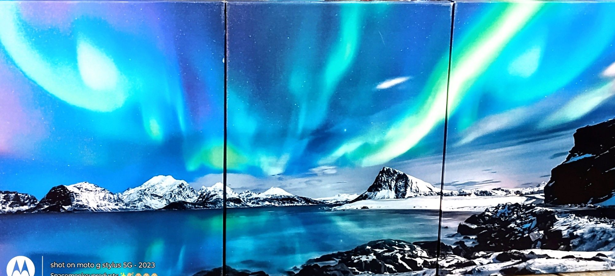 Three Canvas Photo Of The Northern Lights