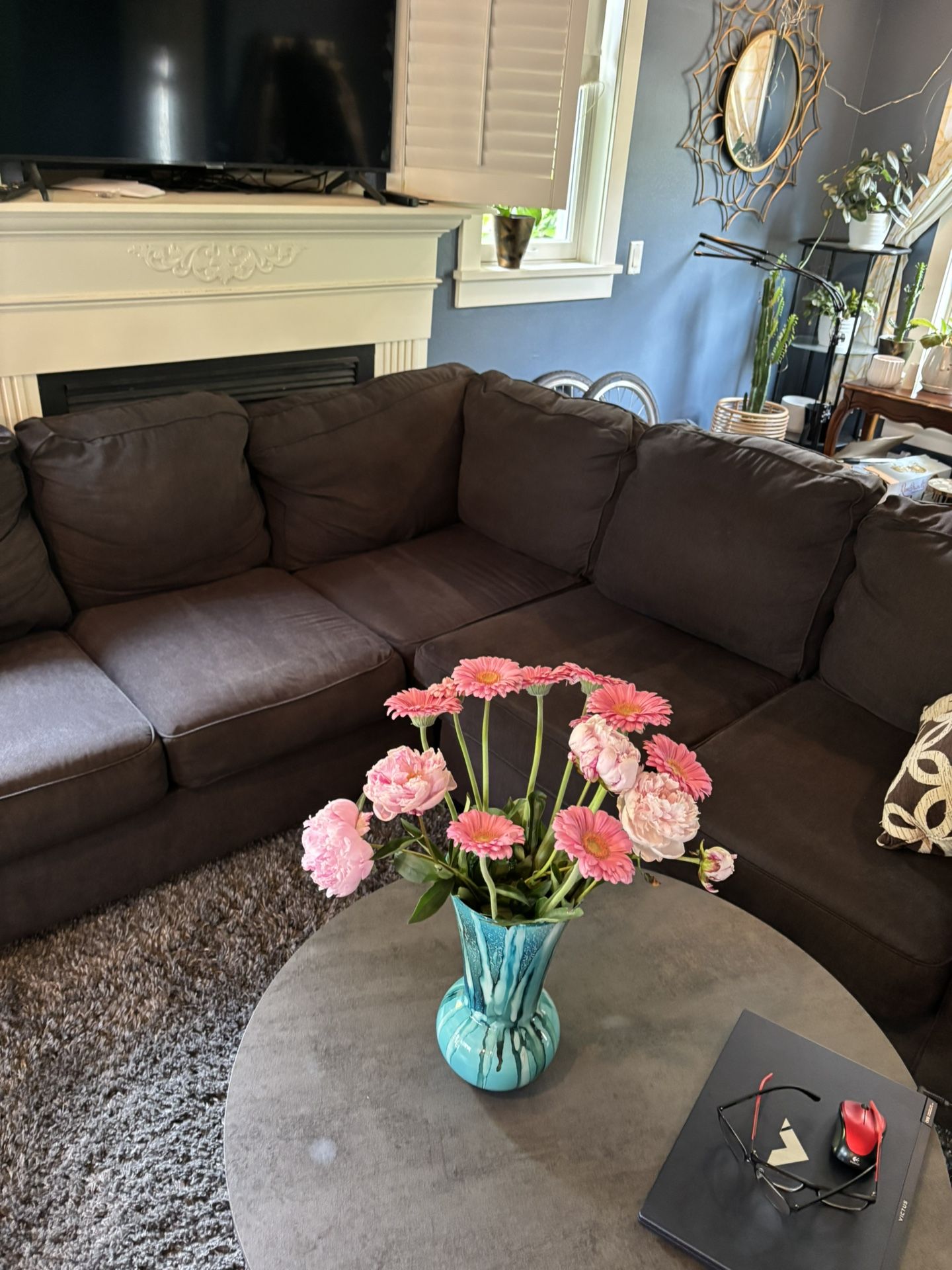 Dark Grey Sectional Couch 