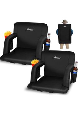 2 Pack Etra Wide Backpack Reclining Stadium Seat with Armrests 25"