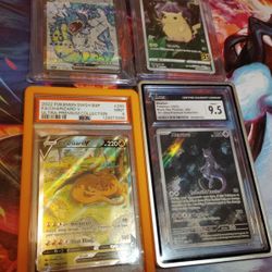 Pokemon Charizard Mewtwo Pikachu Gyuarados Graded PSA 9 And 9.5