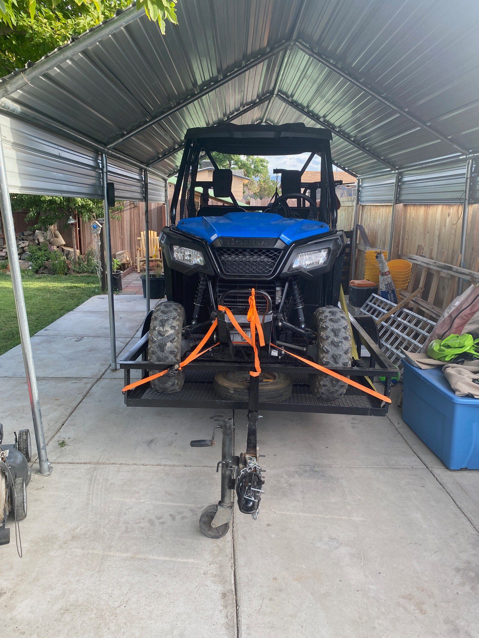2016 Honda pioneer with 200 miles on it in a 2020 trailer