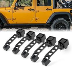 MAIKER OFF ROAD Compatible with Door Handle & Tailgate Handle 2007-2018 Jeep Wrangler JK 4 Door 5pcs/Set(Black)
