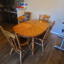 Yellow Oak Wooden Table. 