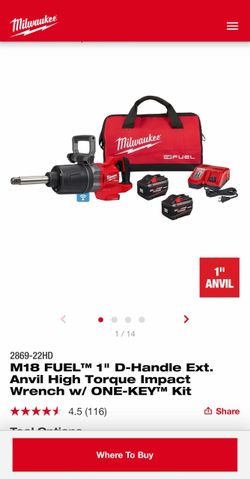 Milwaukee M18 FUEL 1" D-Handle Impact Wrench Kit