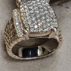 David Yurman Sterling Silver Weaton Diamond Ring