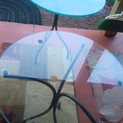 2 Round Glass Small Tables