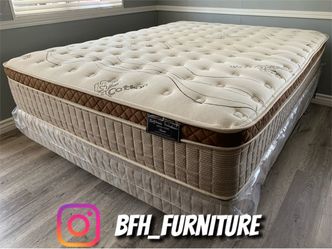 12in King Size Organic Cloud Comfort Europillow Top Mattress and Boxspring