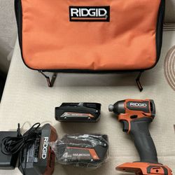 RIDGID. 18V Lithium Ion Cordless Brushless 4-Mode Sub-Compact 1/4” Impact Driver Kit.