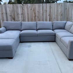 Thomasville Langdon Fabric Sectional with Chaise and Storage Ottoman Delivery Available 🚚