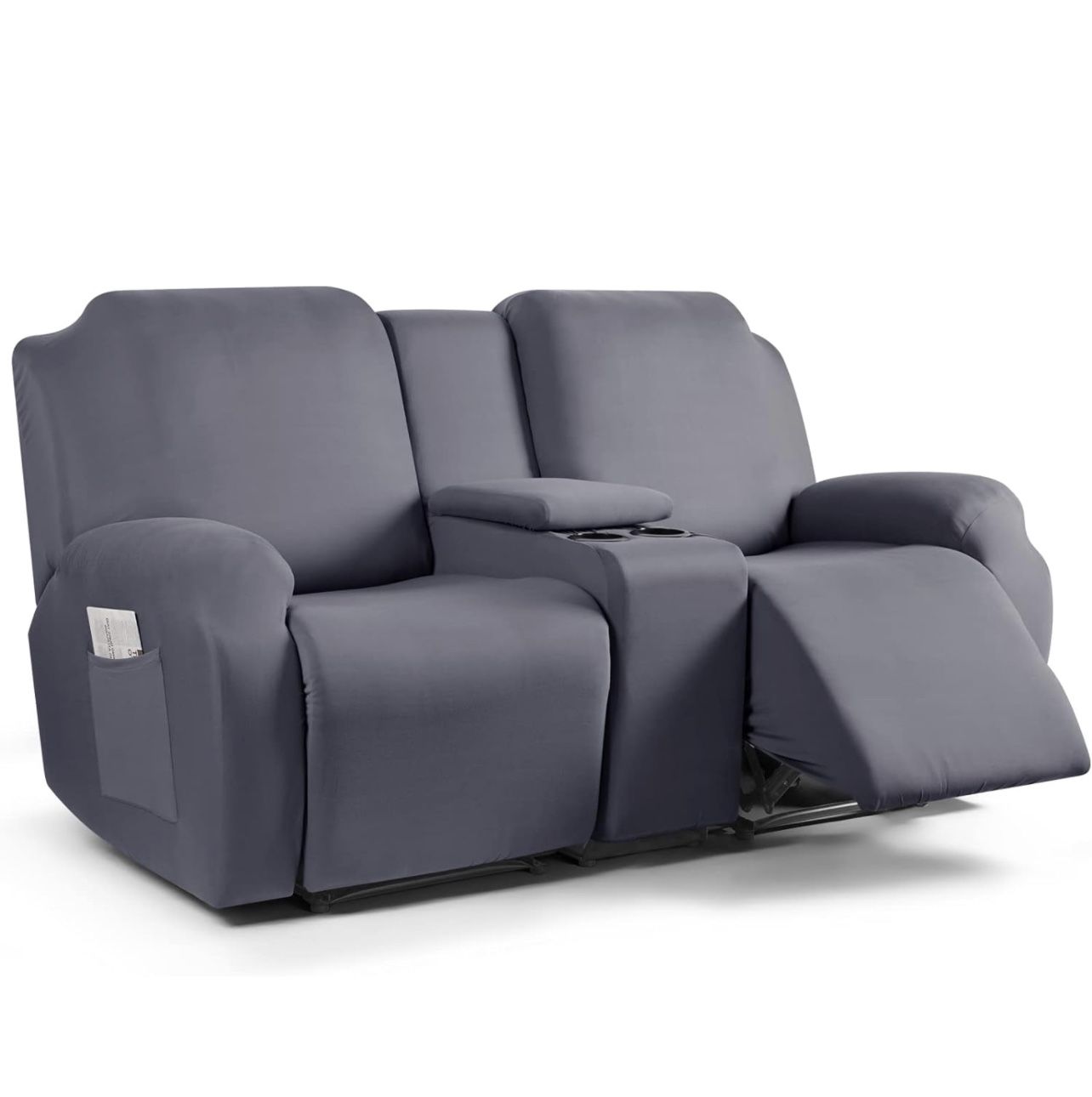 Reclining loveseat With Middle  Console slipcover, Light Grey