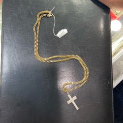 10k Gold Chain With Cross Pendant