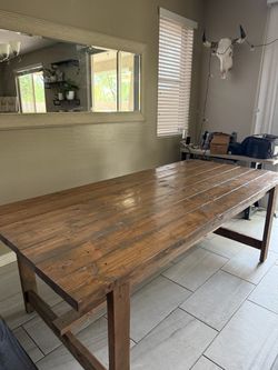 Brown farm wood table