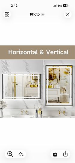 24x36" Black Tempered Mirror Dual LED Light Strips Front and Back Lighting (TBA-Black-2436 )$60