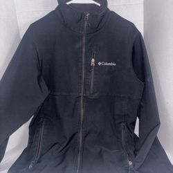 Columbia Mens Black Softshell Long Sleeve Pockets Full Zip Jacket Size Medium