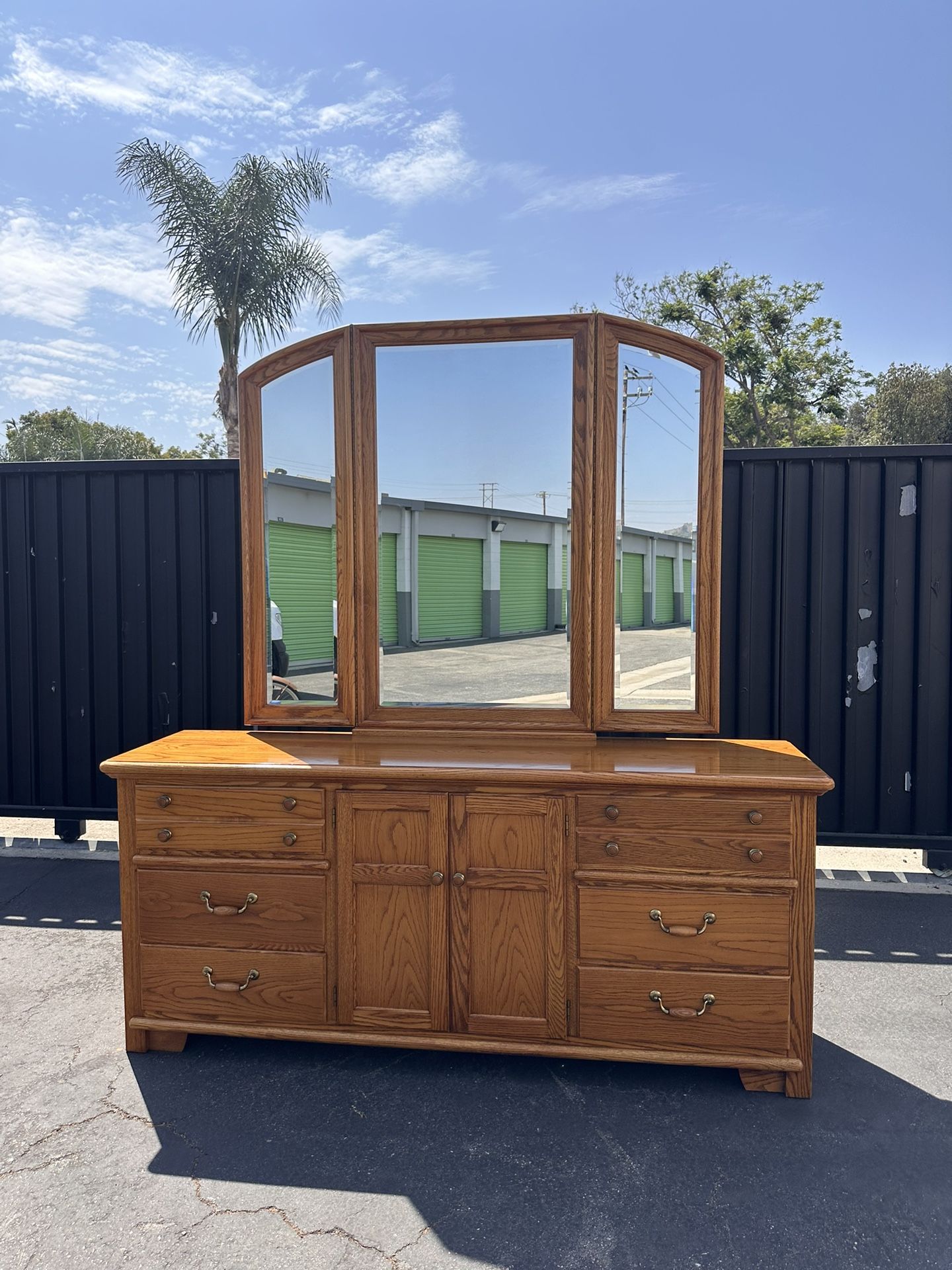 Thomasville Dresser and Tri Fold Mirror