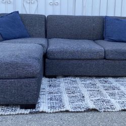 Dark Grey Sectional Couch Sofa L Shape 