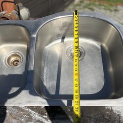 Solid Stainless Steel Double Bowl Kitchen Sink – Heavy Duty – $45