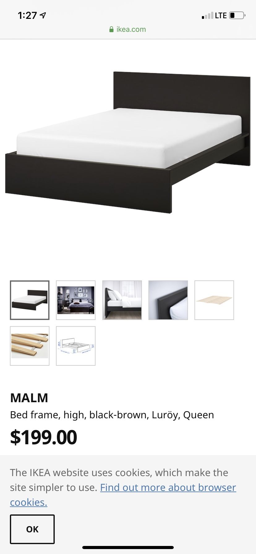 Queen bed frame from ikea