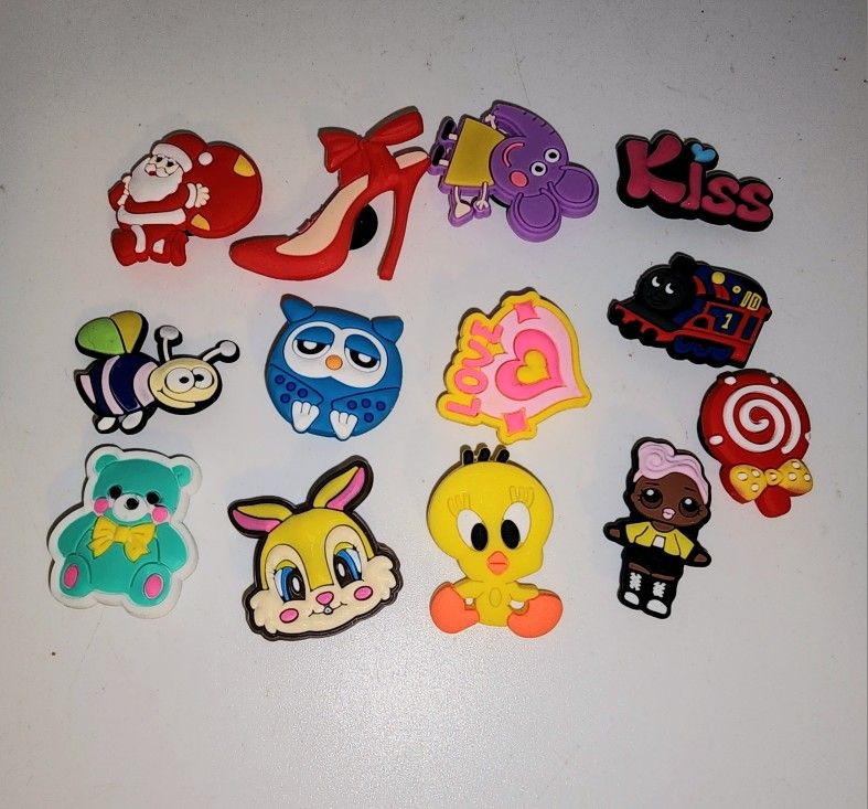 lot of 13 assorted Croc shoe charms / Jibbitz