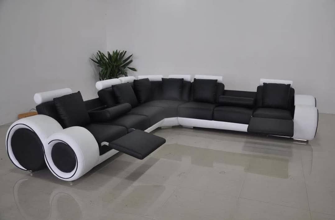 Sectional Sofa in 2-Tone Leather – Transform Your Living Room with Style & Comfort!Delivery Free