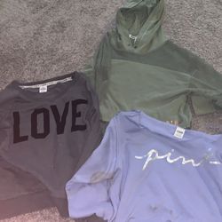 Lot of 3 Victoria’s Secret PINK Women’s Hoodie Sweatshirts M/L