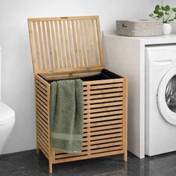 Bamboo Laundry hamper with lid