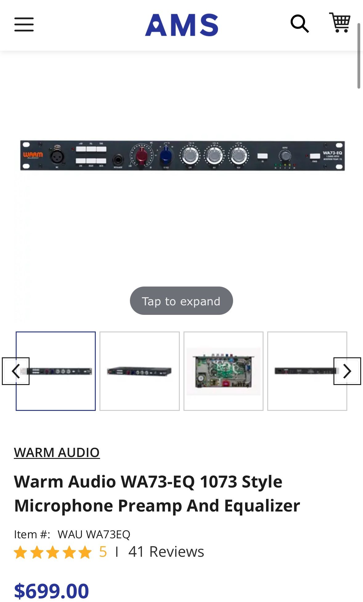 BRAND NEW!!! Warm Audio WA73-EQ 1073 Style British Microphone Preamp And Equalizer