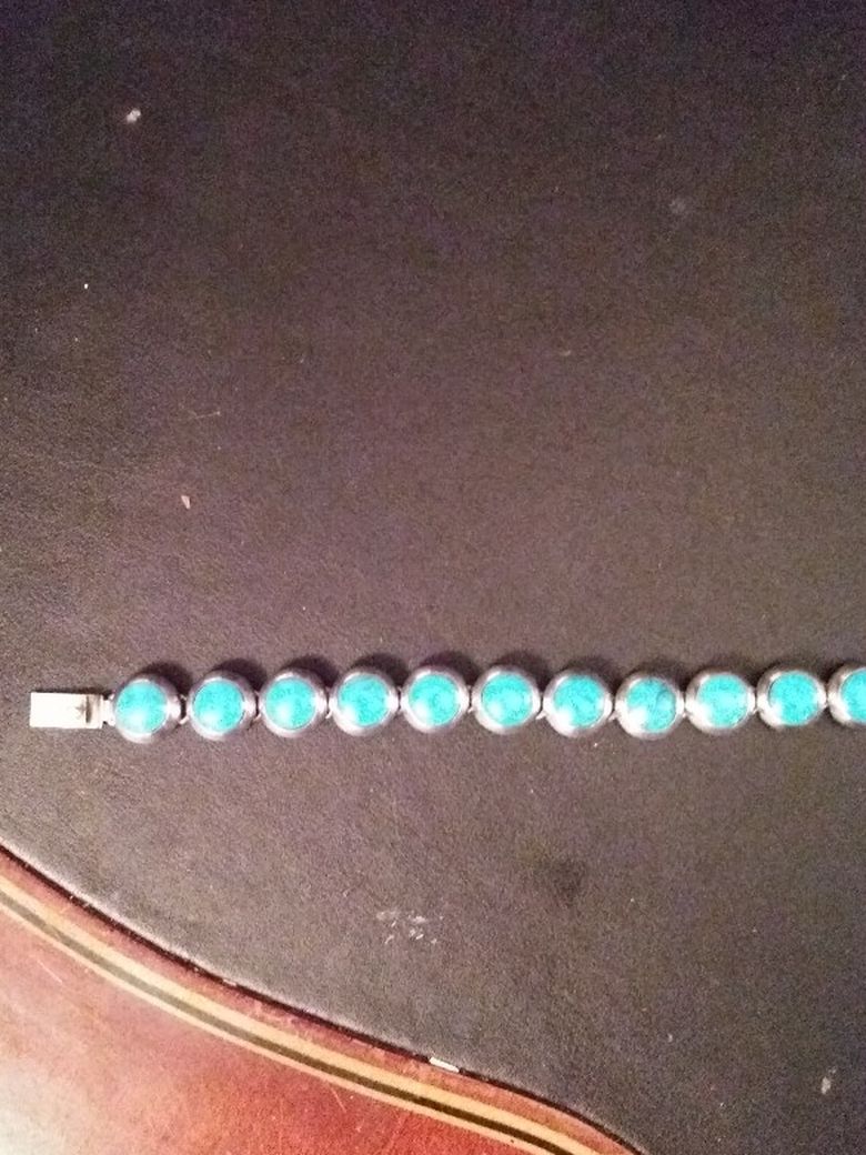 Turquoise Line Bracelet Sterling