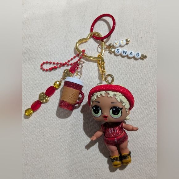 LoL Surprise Doll Upcycled Bag Charm Handmade Keychain