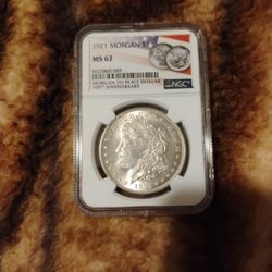 1921 MORGAN SILVER DOLLAR MS62 NGC CERTIFIED 