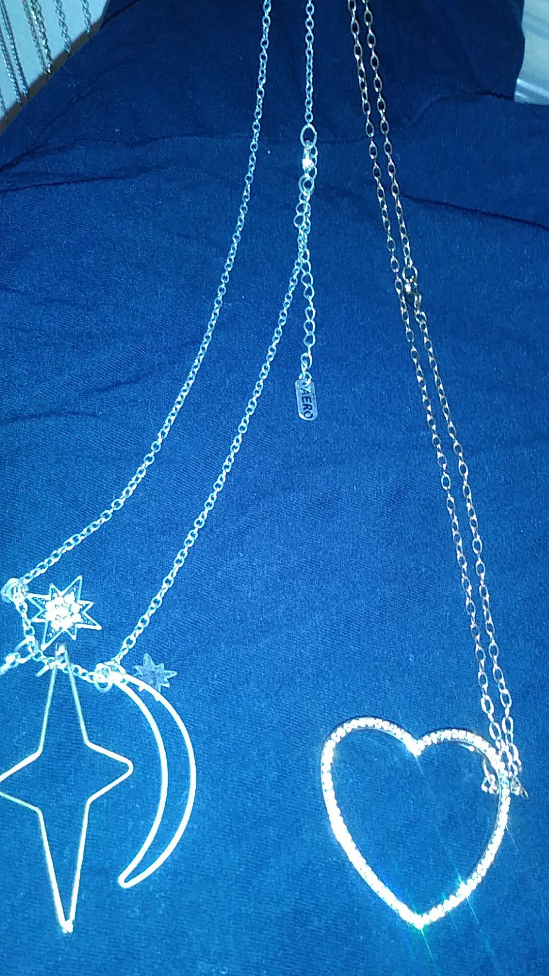 Long chain necklace 1golden 1 silver color