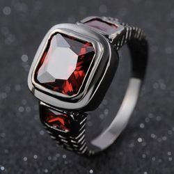 Nice Fashion Black 18 K Gold Filled Cubic Zirconia Ring