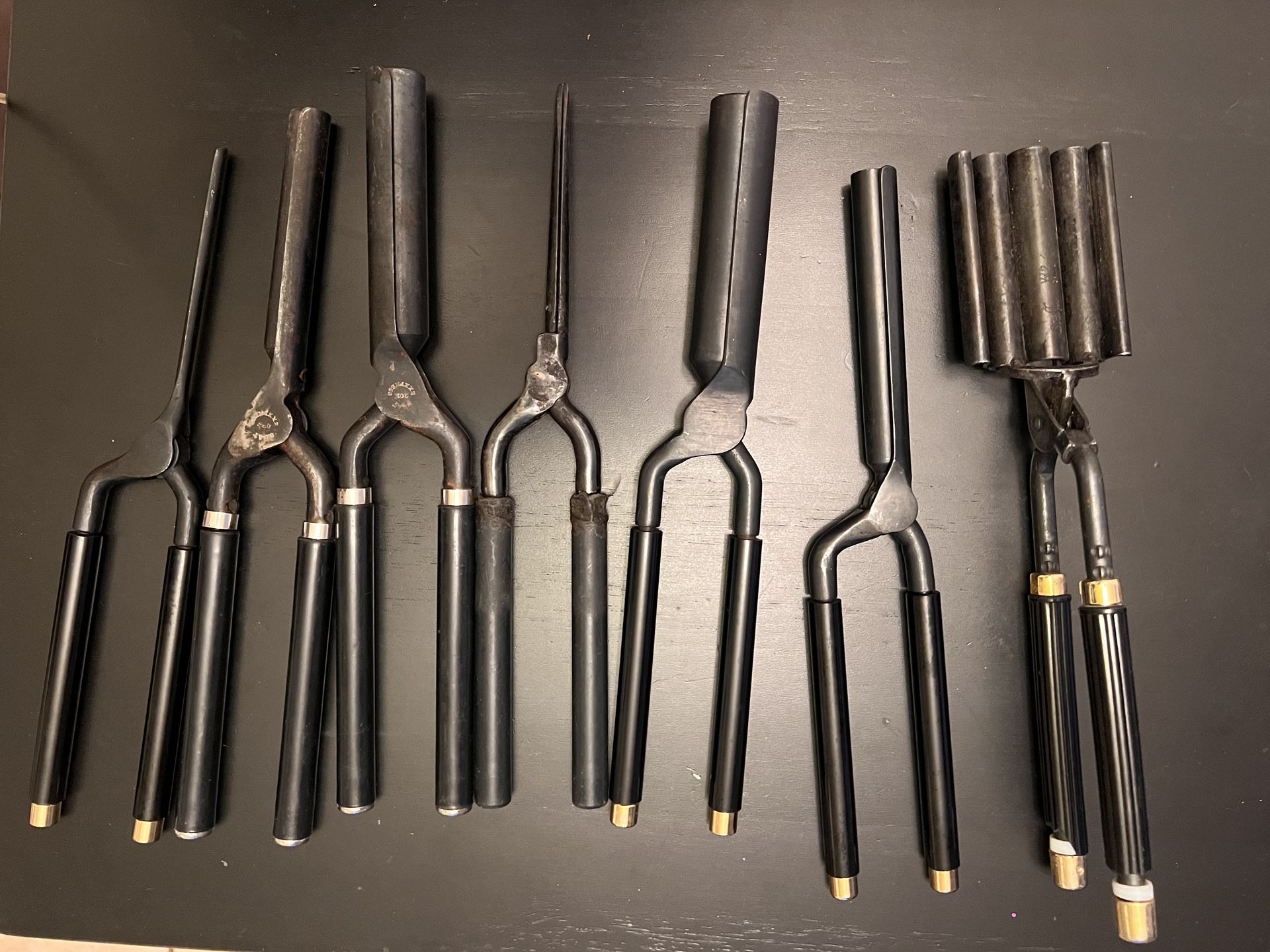 Set of 7 Vintage Hair Press Tools 