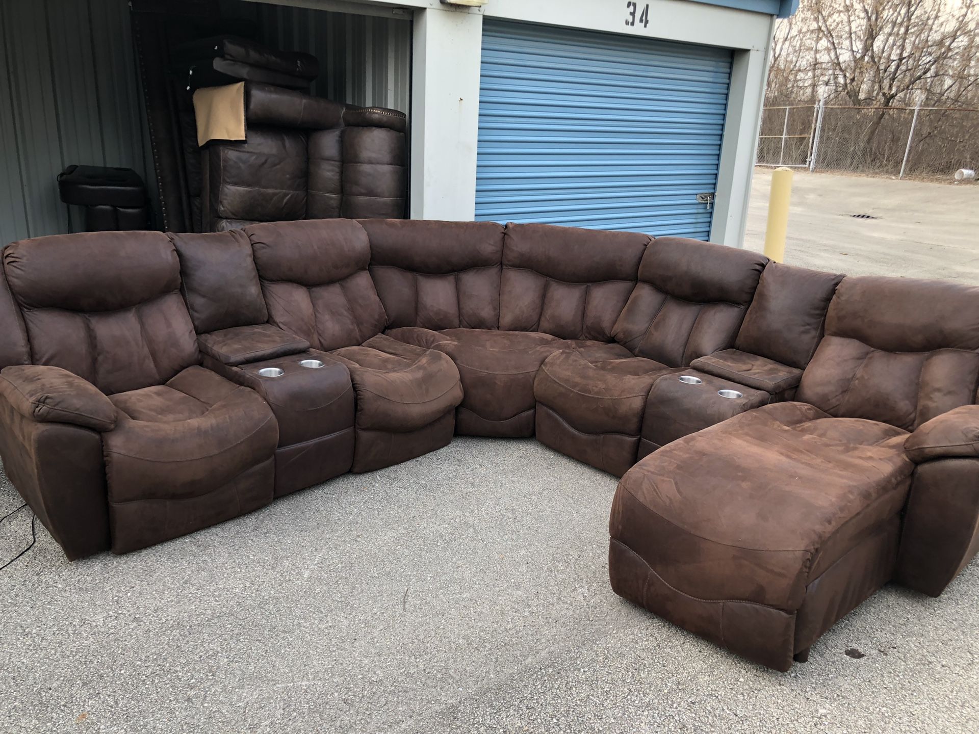 Power Reclining Sectional Couch With Massage And Heat